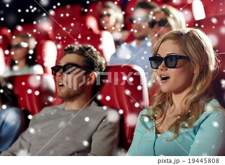 friends watching horror movie in 3d theater friends watching horror movie in 3d theater 19445808