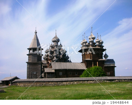 世界遺産キジ島の木造教会の写真素材