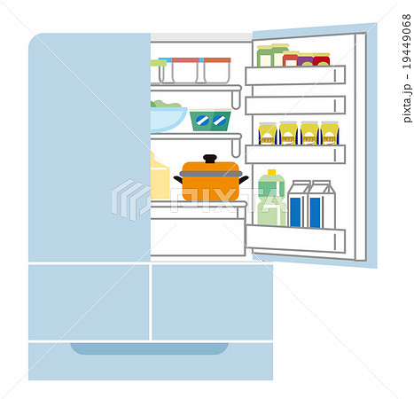 冷蔵庫 開けるのイラスト素材