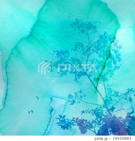Artistic watercolor tree on watercolor background 19450663