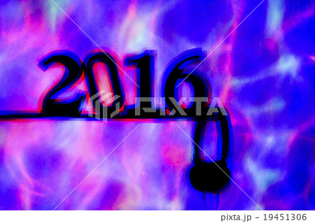 number 2016, as the new year, and headphones 19451306