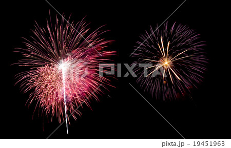 Colorful fireworks isolated on black background Colorful fireworks isolated on black background 19451963