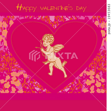 happy valentines day card with cupid 19453683