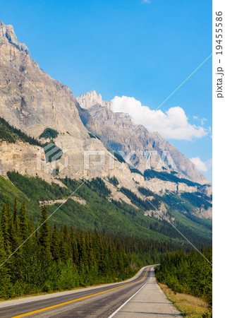 Scenic view on the road, Icefields Parkway, Canadi 19455586