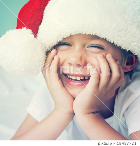 Funny Boy in Santa Claus's Hat. Toned Funny Boy in Santa Claus's Hat. Toned 19457721