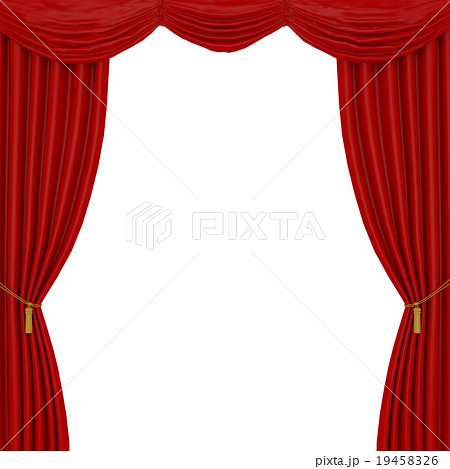 red curtains on a white background red curtains on a white background 19458326