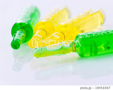 medical ampoules and syringe isolated 19458367