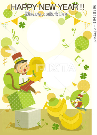 年賀状フレームテンプレート（申年） 19458596