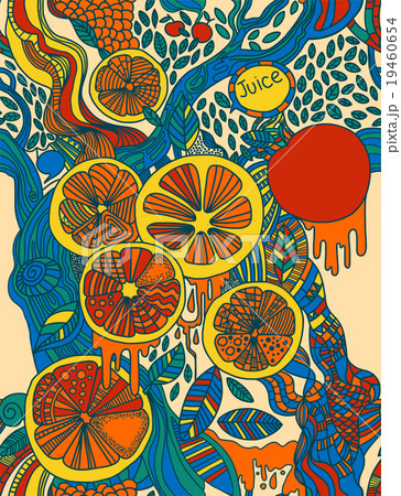 Seamless pattern. Vector oranges design.  19460654