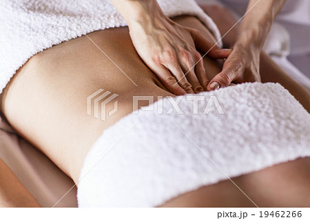 Woman having abdomen massage. 19462266
