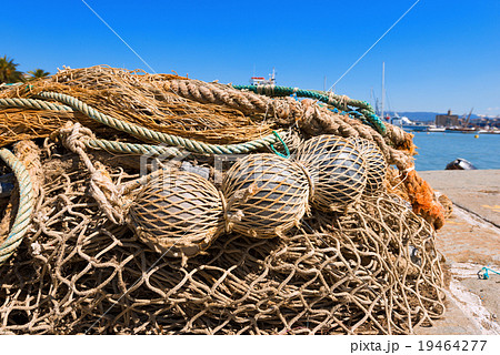 Fishing Nets with Ropes and Floats Fishing Nets with Ropes and Floats 19464277