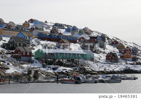 北極圏グリーンランドの町並 19465391