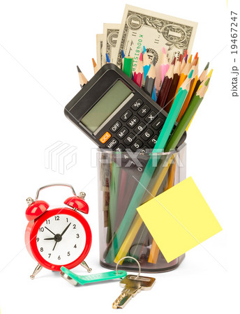 Alarm clock with cash and calculator 19467247