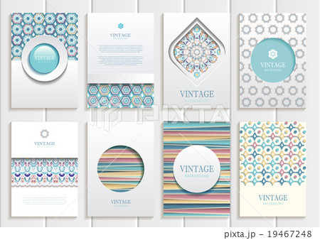 Stock vector set of brochures in vintage style 19467248