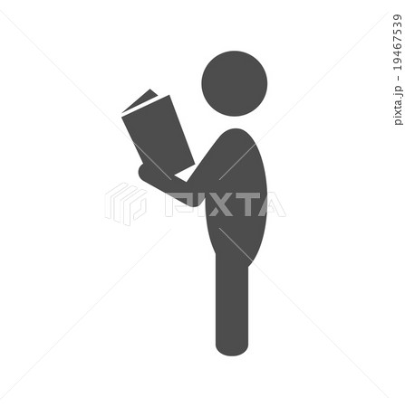 Read book man flat icon pictogram isolated on 19467539