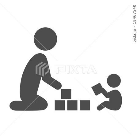 Parent plays with the baby pictogram flat icon 19467540