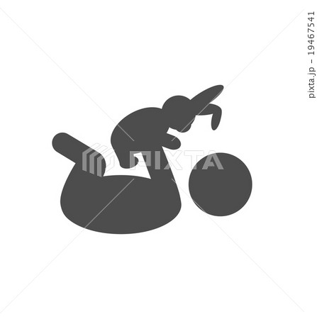 Baby plays with toy rabbit pictogram flat icon 19467541