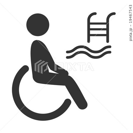 Disability man pictogram flat icon pool isolated 19467543