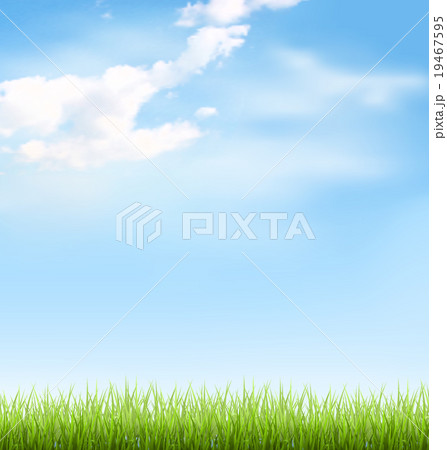 Grass lawn with clouds on blue sky Grass lawn with clouds on blue sky 19467595