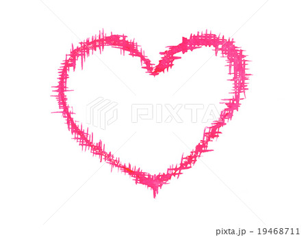 ハート ピンク色 失恋 ハートブレイク 手描き 手書き 水彩画 傷心 心が折れる 棘 病む 鬱病のイラスト素材