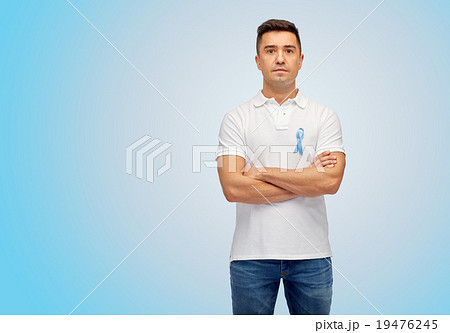 man with prostate cancer awareness ribbon man with prostate cancer awareness ribbon 19476245