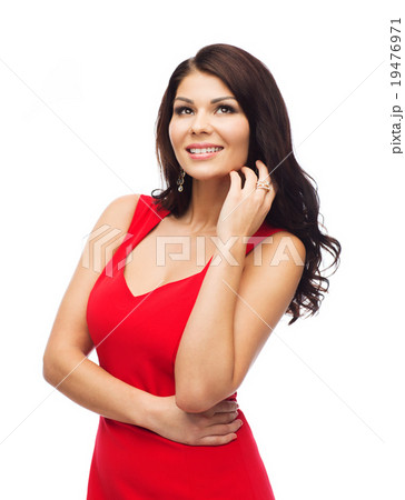 beautiful sexy woman in red dress 19476971