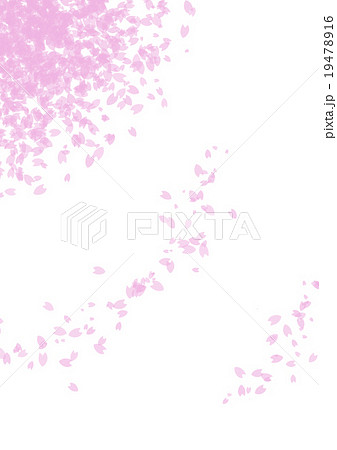 桜吹雪左コーナーのイラスト素材 19478916 Pixta