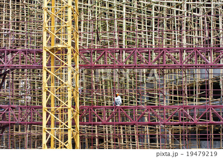 bamboo scaffolding in construction site 19479219