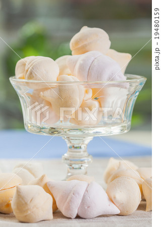 The meringue kisses in the glass vase 19480159