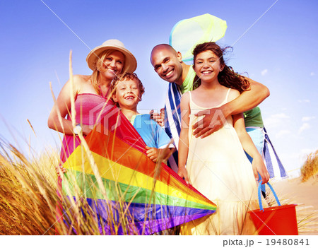 Cheerful Family Bonding Outdoors Concept Cheerful Family Bonding Outdoors Concept 19480841