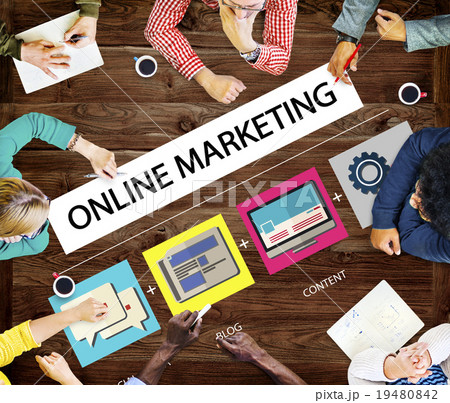 Online Marketing Strategy Branding Commerce Advertising Concept Online Marketing Strategy Branding Commerce Advertising Concept 19480842