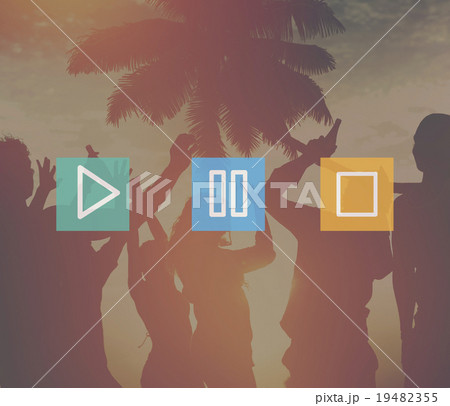 Play Button Icon Media Stop Pause Music Concept 19482355