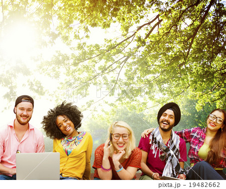 Teenagers Young Team Together Cheerful Concept 19482662