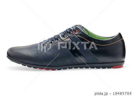Single leather dark blue color male sport shoes 19485704
