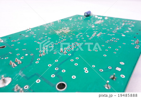 Green PCB circuit with white background Green PCB circuit with white background 19485888