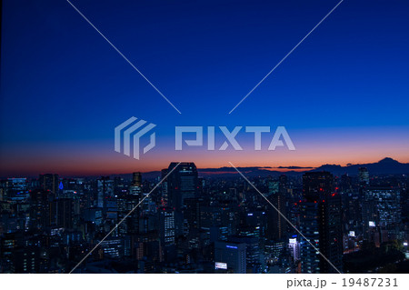 東京タワーと東京都心の夕景・夜景 東京タワーと東京都心の夕景・夜景 19487231