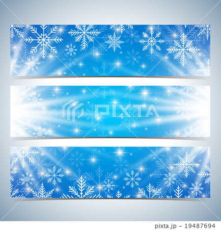 Happy New Year Banners. Blue background with 19487694