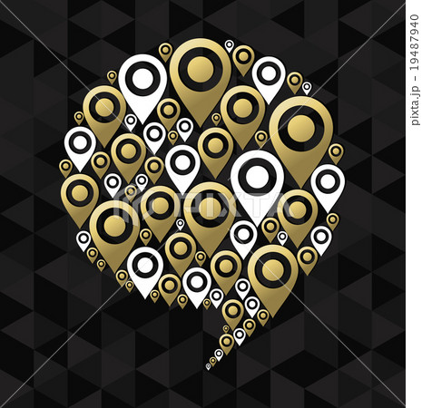 Gps speech bubble chat icon symbol concept shape Gps speech bubble chat icon symbol concept shape 19487940