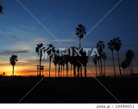 アメリカ　ロサンゼルス　ヴェニスビーチの夕暮れ　 19489051