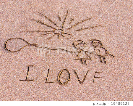 Inscription on sand I love Inscription on sand I love 19489122