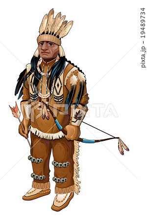 Native American with bow and arrow Native American with bow and arrow 19489734