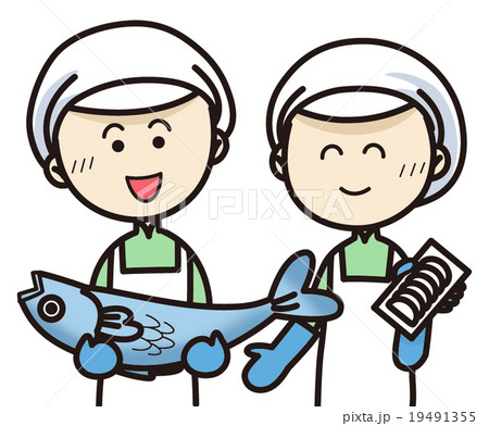 鮮魚コーナースタッフ　ミニカット 19491355