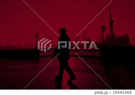 Man Walking Shanghai China Street Solitude Building Concept 19491468