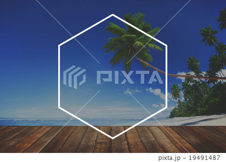 Hexagon Icon Frame Symbol Copy Space Concept 19491487