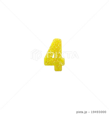 number 4 colored candles isolated on white 19493000