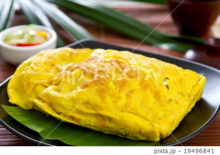 Stir fried tofu wrapped in omelett 19496841