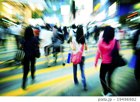 Pedestrain Walkway Crosswalk Crowded Consumerism Concept Pedestrain Walkway Crosswalk Crowded Consumerism Concept 19496982