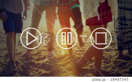 Music Media Button Control Sound Play Stop Concept 19497345