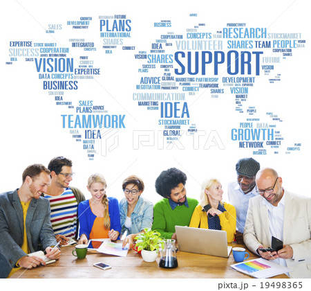 Global People Discussion Meeting Support Teamwork Concept Global People Discussion Meeting Support Teamwork Concept 19498365