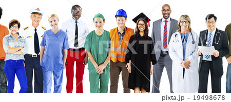 Group of Multiethnic Mixed Occupations People Concept 19498678